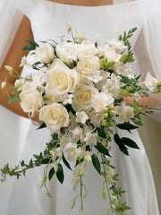 Ivory Rose & Orchid Scented Bridal Bouquet