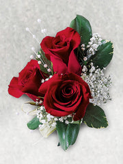 Triple Red Rose Corsage