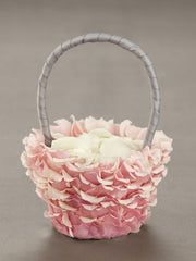 Pink Petal Flower Girl Basket