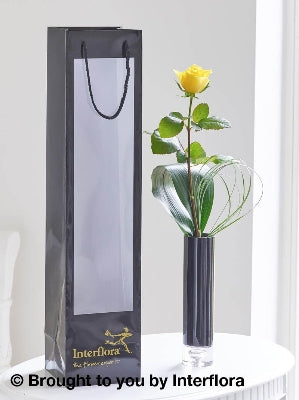 Single Yellow Rose Vase
