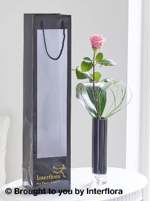 Single Pink Rose Vase