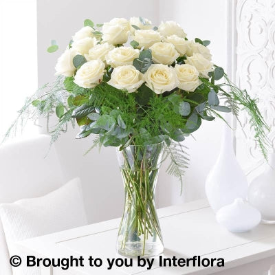 Elegant Ivory Rose Vase