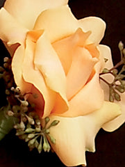 Sweet Peach Rose Buttonhole