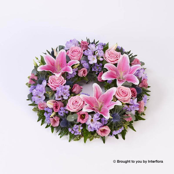 Rose and Lily Pink & Lilac Wreath